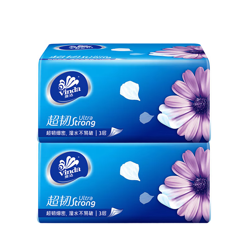 维达纸巾超韧抽纸经典100抽24包整箱家用餐巾纸面巾纸卫生纸擦手抽纸 2包