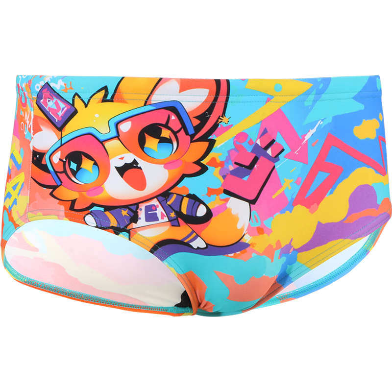 英发（YINGFA）泳裤男士专业训练竞速三角游泳裤儿童成人时尚印花新款男泳裤 卡通花色 M 【建议腰围68-73CM】