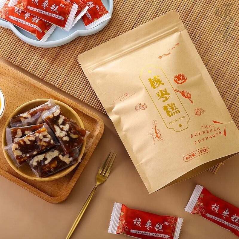 三漫陀全素即食阿胶糕礼养元糕装素食固元膏阿胶块零食品 红枣核桃糕-162g 1袋
