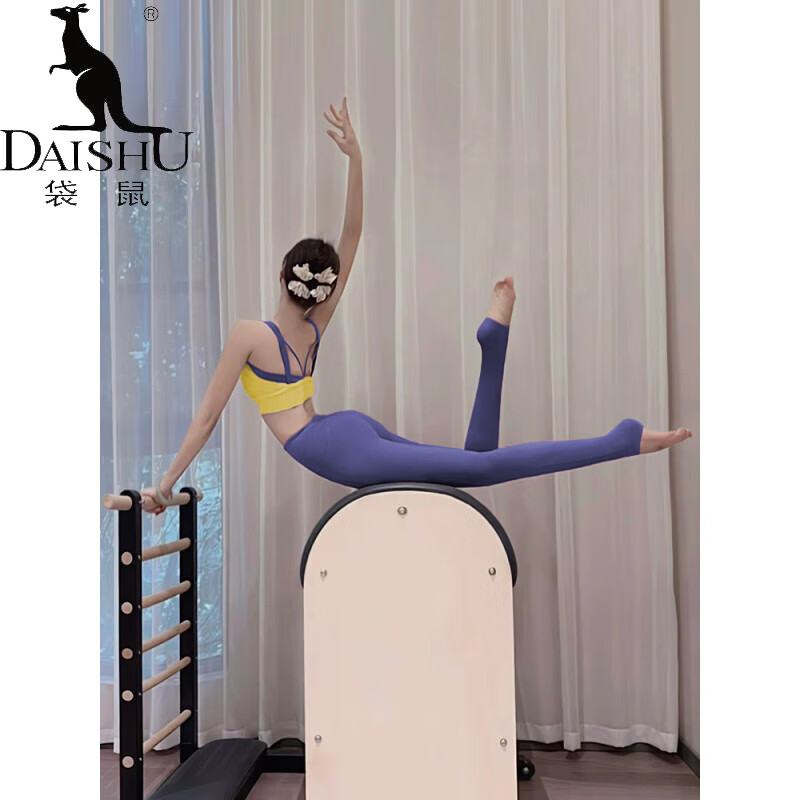 袋鼠（DaiShu）瑜伽服套装女2025新款高级感健身服背心运动上衣普拉提训练服夏天 【套装】奶酪黄文胸+夜空蓝裤 S (80-98斤)