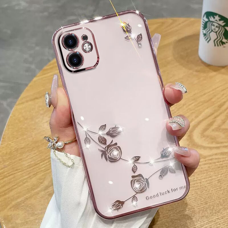 水钻永生花-玫瑰金 iphone12