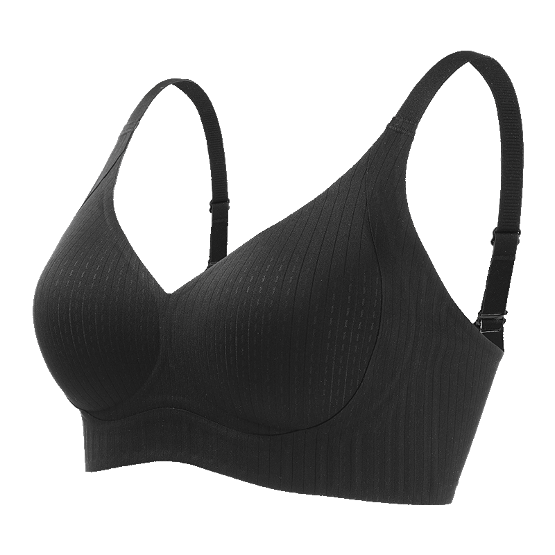 雅黛俪25年新款无痕文胸聚拢反重力提拉裸感收副乳防下垂轻薄胸罩 气质黑 L 【建议100-115斤】