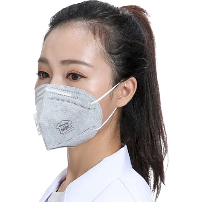 绿驰 5只呼吸阀口罩 防尘飞沫pm2.5含熔喷布5层过滤率大于90%防护口罩