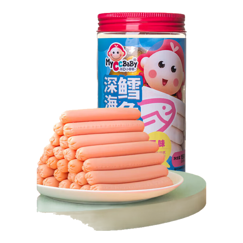 我D小蔡蔡深海鱈魚腸桶裝牛肉腸魚肉腸寶寶孕婦即食休閑兒童營(yíng)養(yǎng)零食 鱈魚牛肉腸4罐裝（隨機(jī)口味）
