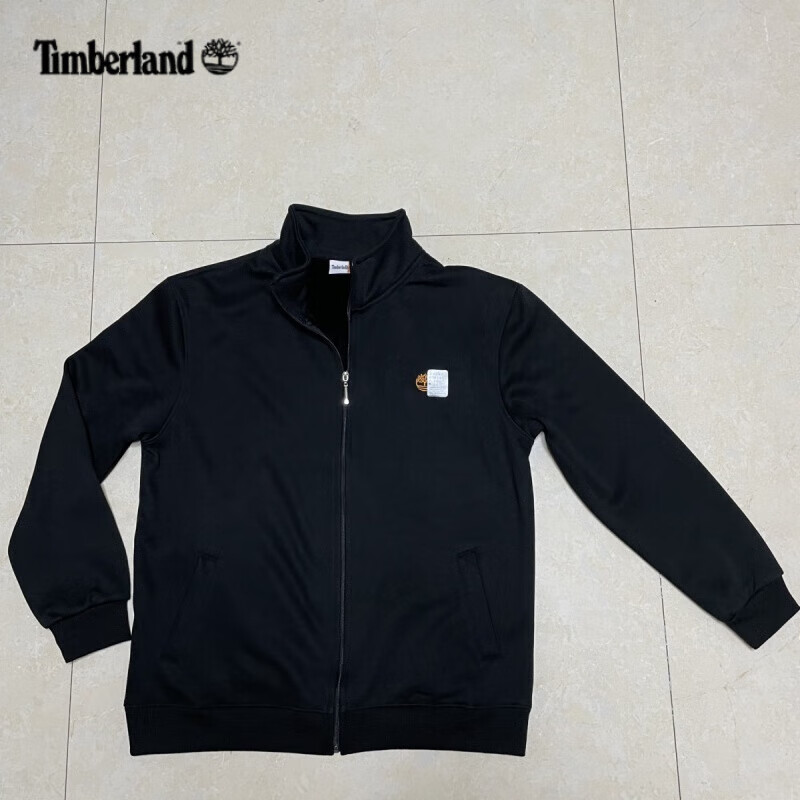 添柏嵐（Timberland）運動(dòng)服男士加絨立領(lǐng)針織外套衛衣夾克新款開(kāi)衫休閑上衣加絨 黑 XL