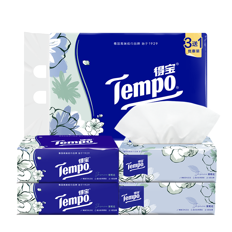 �ñ� TEMPO �����ֽ ������ 4��90��*4�� ʪˮ���� ��M�� 12.7Ԫ�����׹���