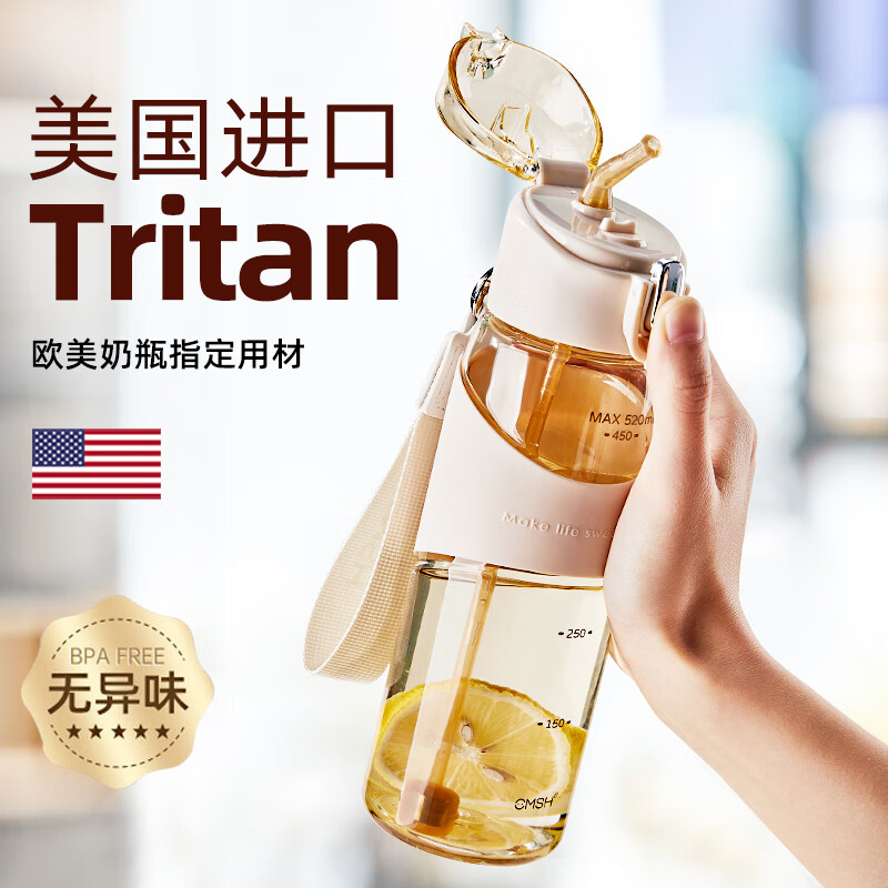 cica吸管杯孕妇产妇专用躺着喝水杯女士带刻度耐高温成人儿童水杯壶子