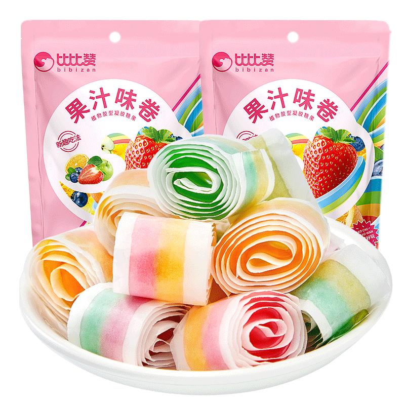 比比赞（BIBIZAN） 果汁卷混合味 250g 儿童学生党 休闲解馋 爆款健康零食 捣蛋糖果