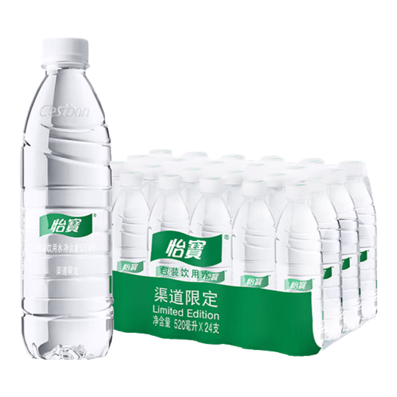 怡宝包装饮用水520ml*24瓶整箱装日常饮用 出行必备用水户外活动 520mL*24瓶