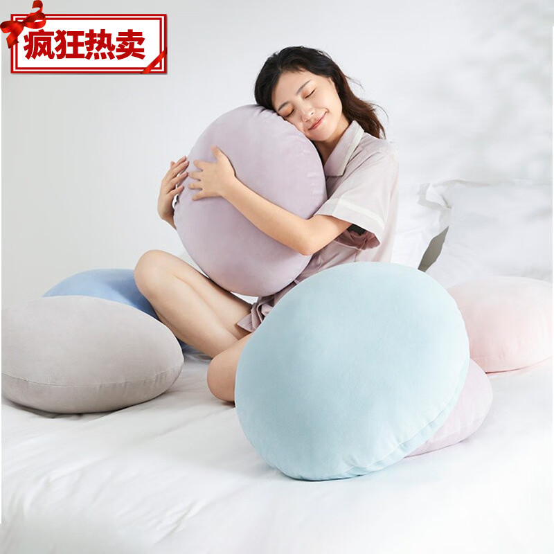 雨毅辦公室腰靠抱枕靠墊沙發(fā)床頭靠枕居家枕純色抱枕靠墊香芋粉 日式抱枕35*35CM灰色