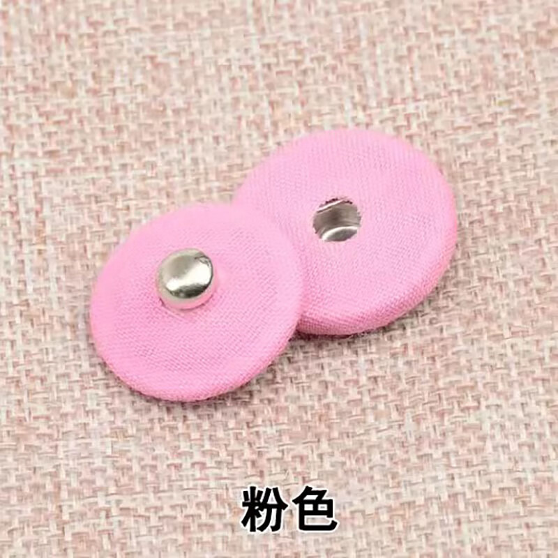包布暗扣大衣紐扣毛呢隱形按扣襯衫袖口彩色子母扣布包扣衣服按扣 粉色 18mm 【4顆】