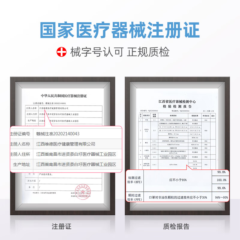 维德（WELLDAY）一次性医用口罩挂耳式三层无菌级防细菌飞沫轻薄透气防护隔离粉尘 【医用外科灭菌】白色100只-10只/袋