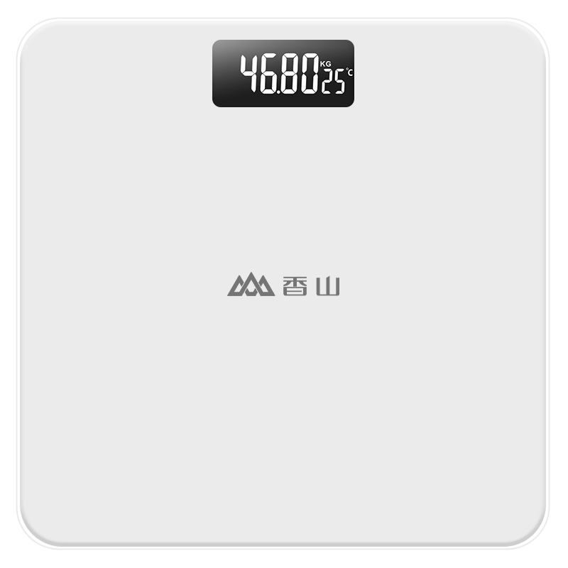 香山體重秤電子秤人體 家用精準(zhǔn)稱重體重計高精度人體秤健康秤 白【充電款】禮物