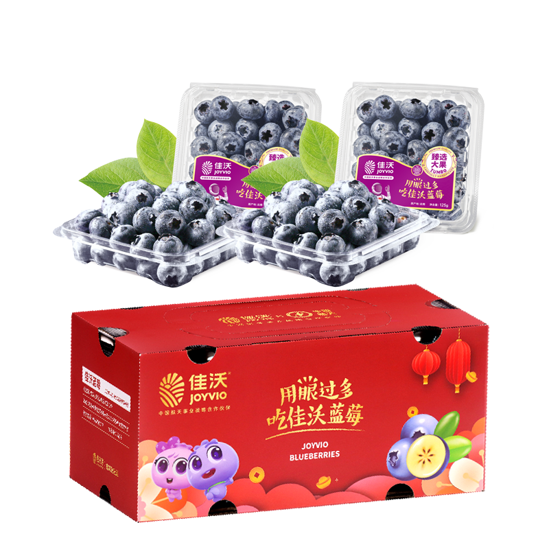 plus会员：佳沃（joyvio） 云南蓝莓18mm+ 6盒装 约125g/盒