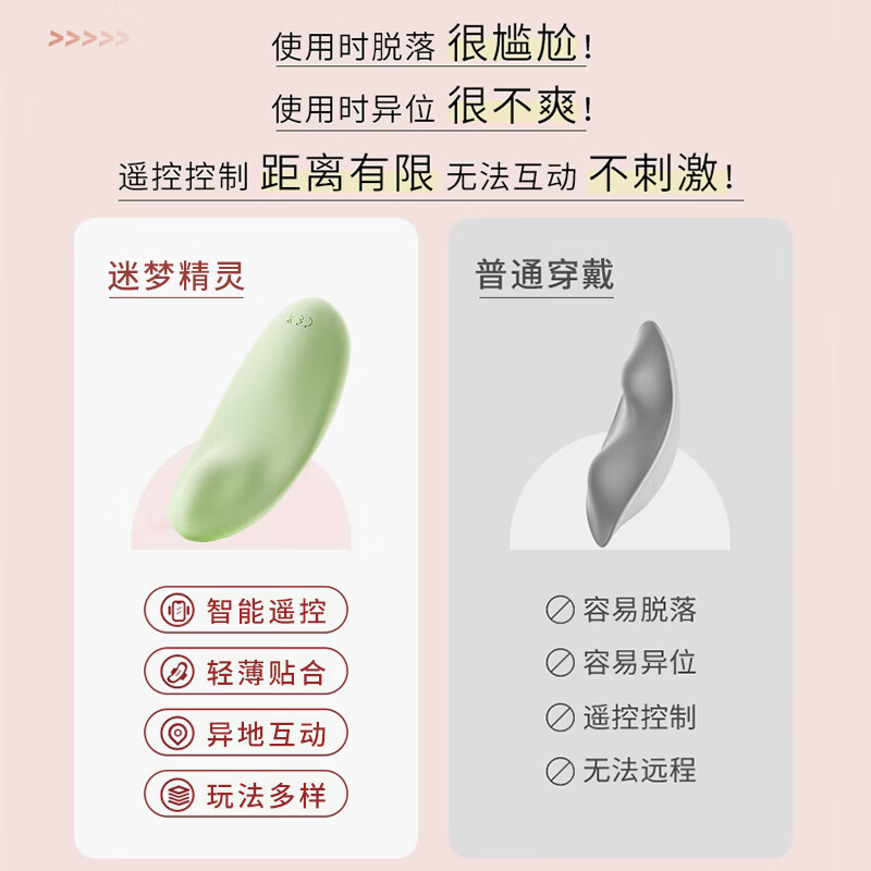 魅动迷梦精灵跳蛋不插入女性外出穿戴静音情趣女用品玩具不入体自慰器 不破女膜红【外出挑逗|不插入式】+礼包+定制内裤