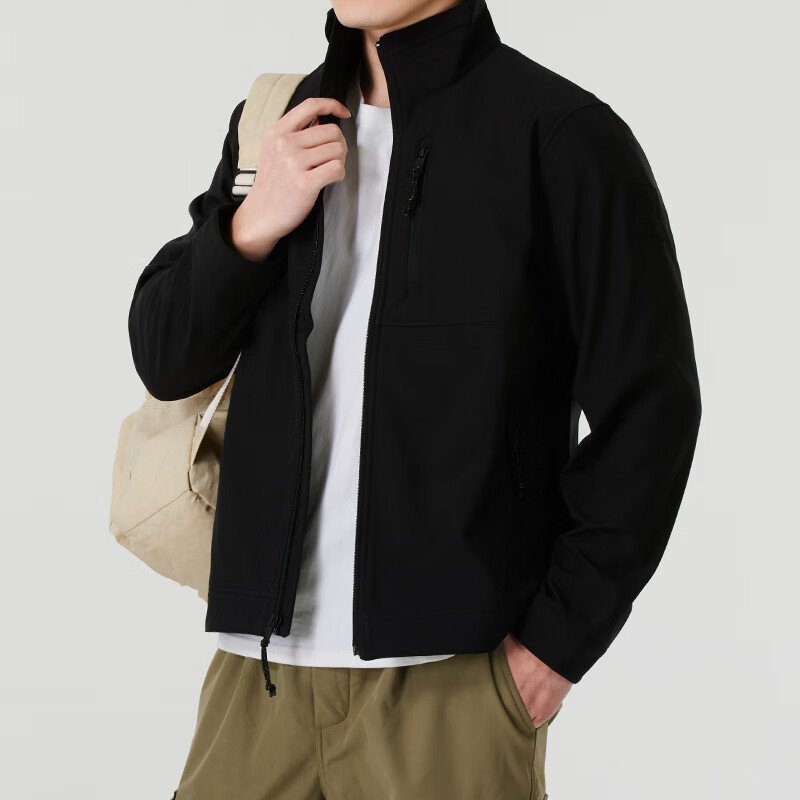 Timberland添柏岚外套男秋季新款户外徒步登山服运动防风保暖软壳夹克A6AU4 A6AU4001/黑色/店长推荐 M 175 建议130-150斤