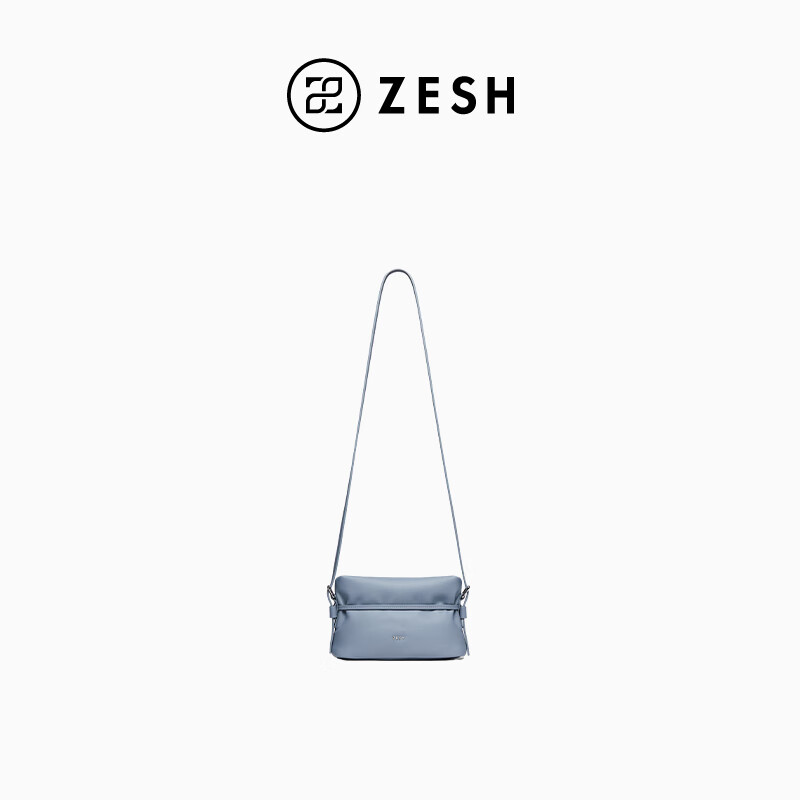 ZESH/泽尚 留痕草药托特包秋季包包大容量女包通勤包 小号 雾霾蓝