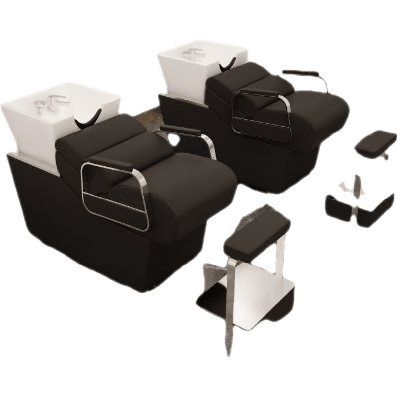 新款理发店网红美发洗头床发廊冲水床时尚简约式半躺式按摩床飞飞 A款银色 官方标配