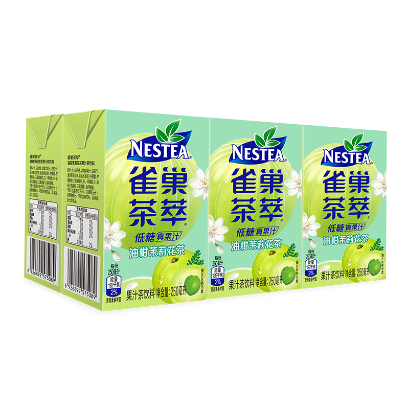 雀巢（Nestle）茶萃油柑茉莉花茶果汁 茶饮料250ml*6联包