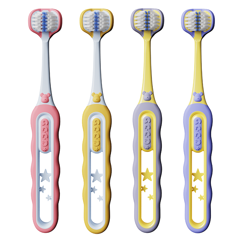 DR.BAEK韩国儿童三面牙刷柔软立体刷头3-12岁乳牙刷软毛牙刷包裹式宝宝刷 3-12岁儿童牙刷【1盒】 2支