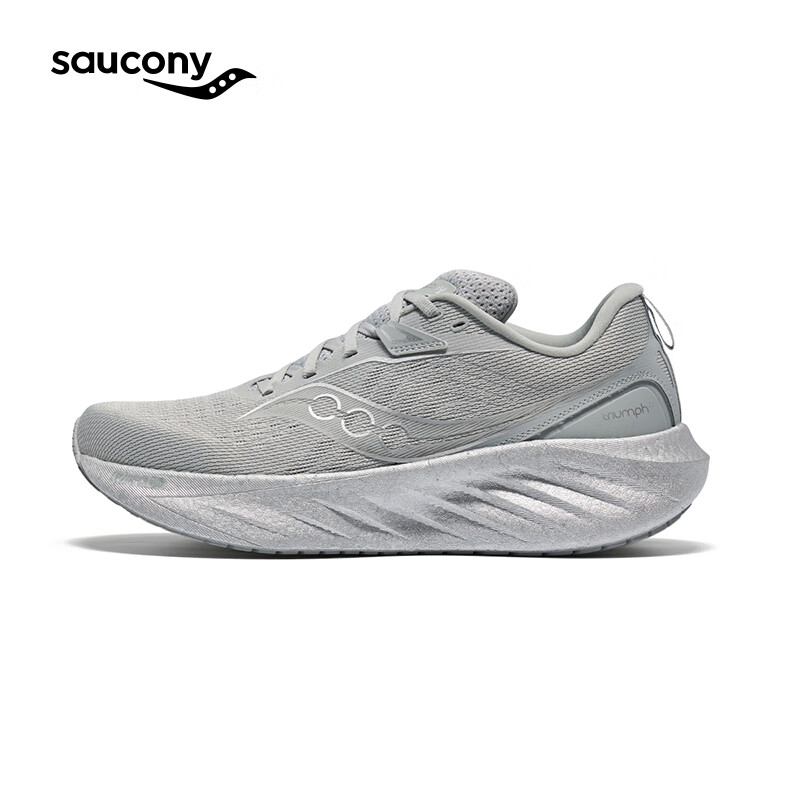 Saucony索康尼彭于晏同款胜利22跑步鞋女缓震舒适慢跑鞋灰39