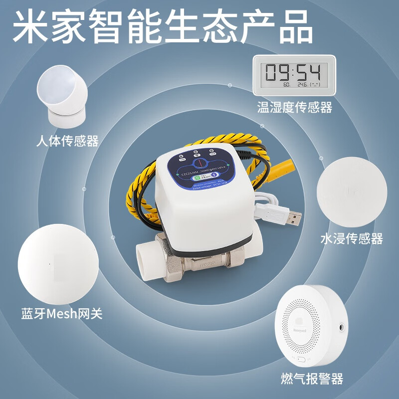 水享 ATENJOY WC已接入米家智能阀开关搭配网关遥控漏水燃气报警自动关阀门控制器 已接入米家智能阀DN25/1寸内外丝