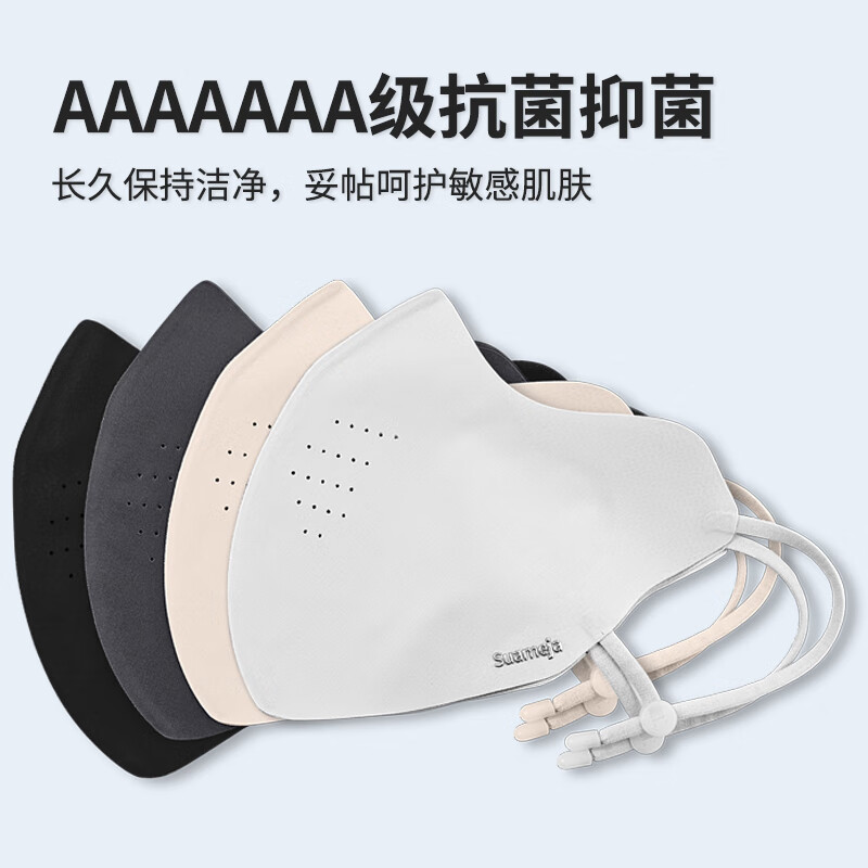 舒美佳胶原蛋白防晒口罩女防紫外线夏季透气高颜值洋气款春夏美颜口罩 冰感胶原蛋白-暗夜黑