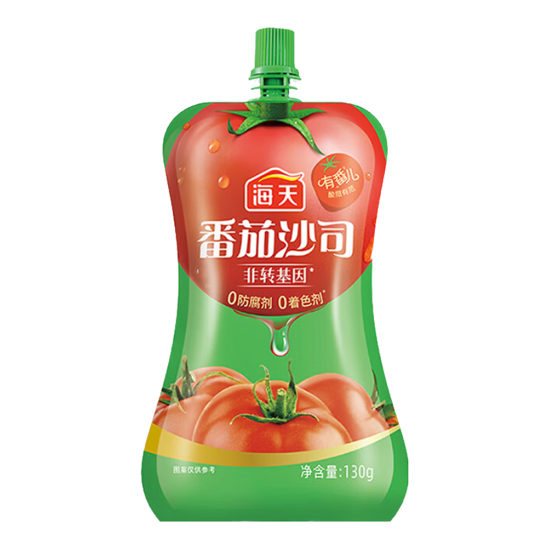 百亿补贴：海天番茄沙司 家用小袋装小瓶装非转基因番茄酱 手抓瓶意面调味酱 海天番茄沙司130克*1袋 3.39元