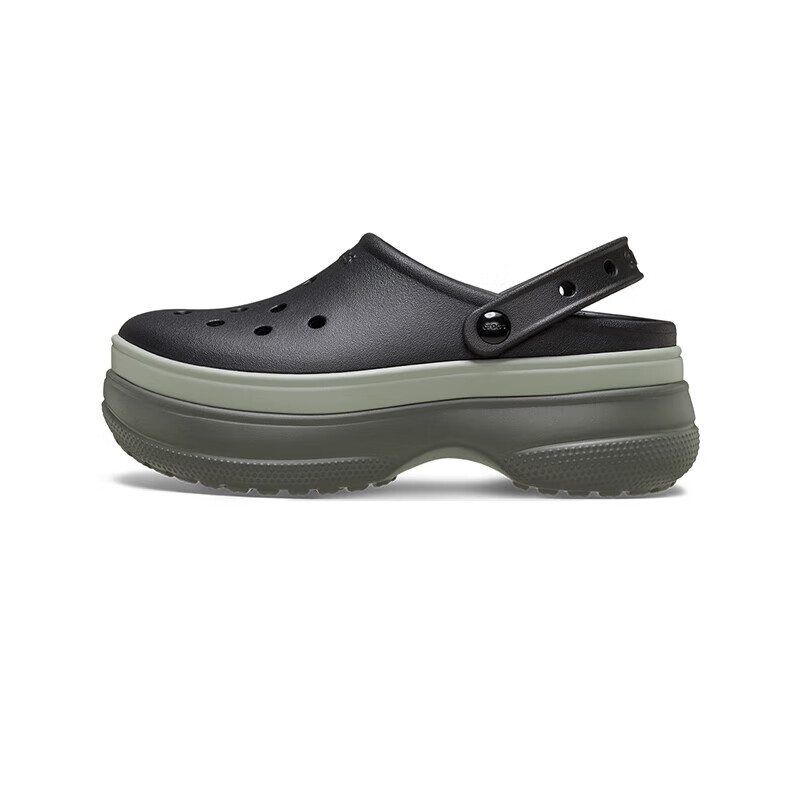 卡骆驰（CROCS）白鹿同款经典堆堆洞洞鞋时尚百搭男鞋女鞋|211355 黑色-001 37 /38(230mm)