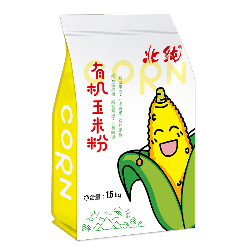 北純有機玉米粉 棒子面 窩窩頭粗糧玉米面粉玉米餅苞米雜糧面 有機玉米粉1.5kg