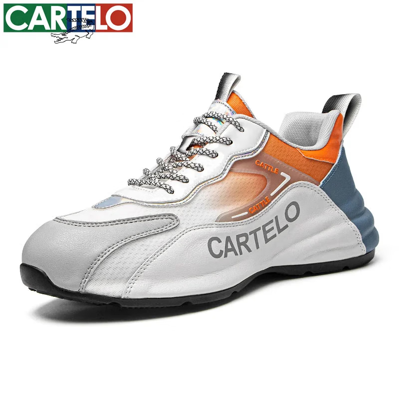 卡帝乐鳄鱼运动休闲鞋男鞋春夏季透气时尚复古包底鞋子男潮流百搭老爹运动鞋 橙蓝[透气款]5205 41