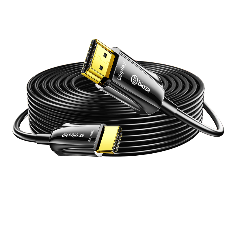 毕亚兹 小头光纤HDMI线2.0版 15米 4K60Hz高清线 电脑连接电视投影仪显示器3D视频线工程装修连接线