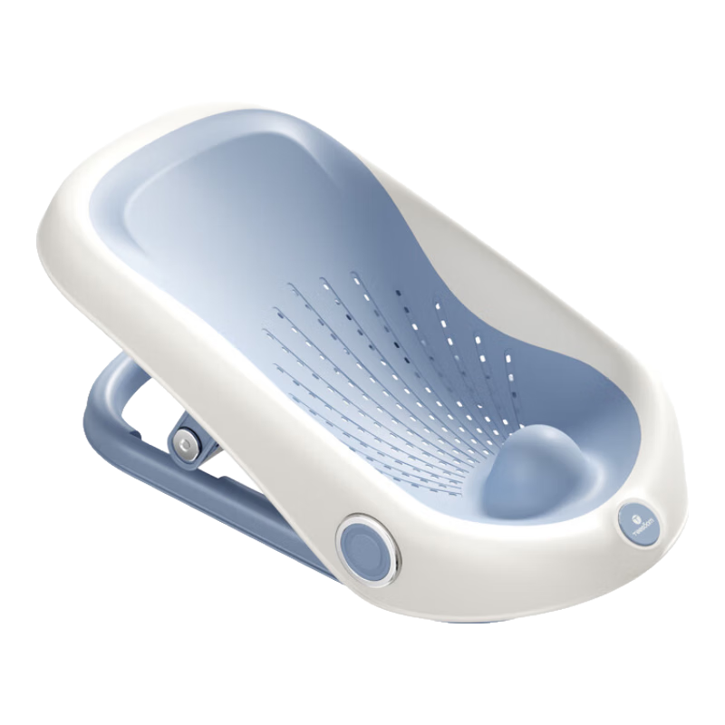 YEESOOM嬰兒浴架洗澡神器躺托寶寶浴盆浴架大號(hào)防滑可折疊新生兒澡盆浴床 【仿生四檔調(diào)節(jié)】靜謐藍(lán)