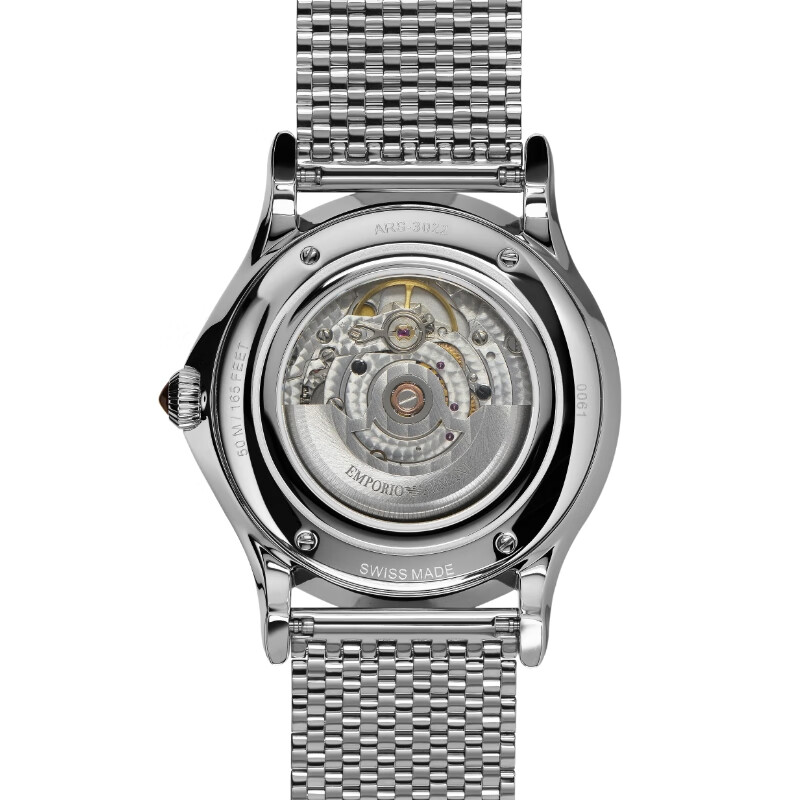 EMPORIO ARMANI官方正品男表自动机芯腕表深蓝色放射纹表盘送情人节礼物 蓝色ARS3022 42mm