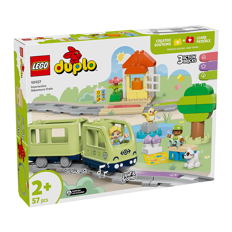 【准新品】乐高(LEGO)积木拼装得宝10427 智能探险火车大颗粒积木桌儿童玩具新年礼物