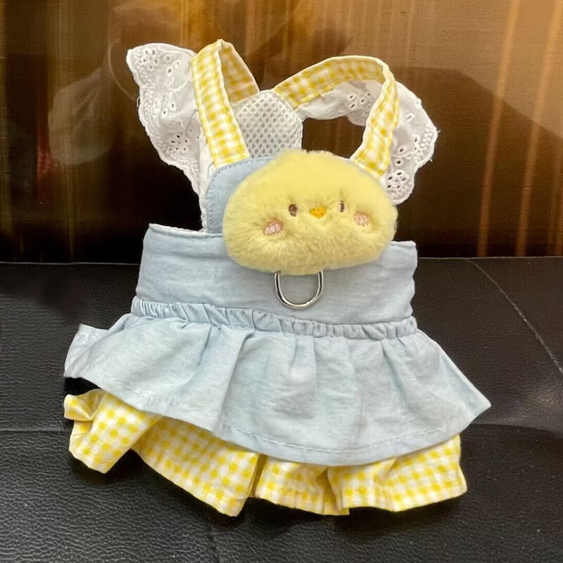 貓衣服狗狗小狗牽引繩泰迪德文寵物布偶幼小貓貓咪衣服秋冬季天公 黃色裙子 不帶繩 XS【建議狗狗1-2斤貓咪1-3斤】
