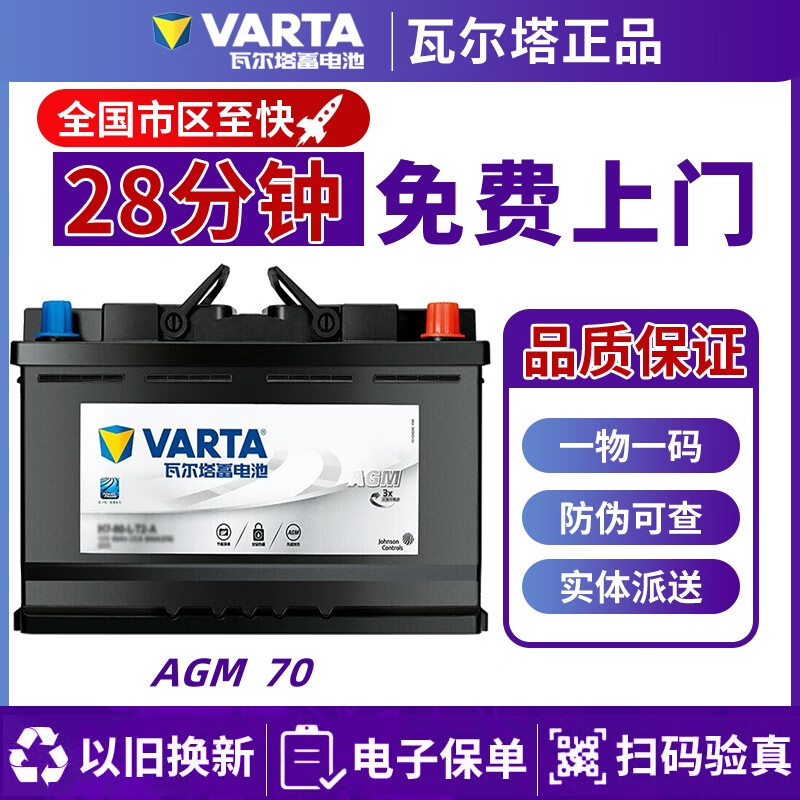 ���ڲ������߶���VARTA ����AGM H6-70 �Ǳ��Զ���ͣ������ƿ ����308/308S 899Ԫ
