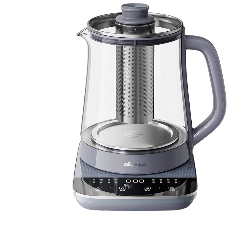 限地区、PLUS会员：小熊养生壶1.8L煮茶器煮茶壶 316L不锈钢热水壶电水壶玻璃烧水壶炖煮保温一体全自动恒温新款YSH-H18K1
