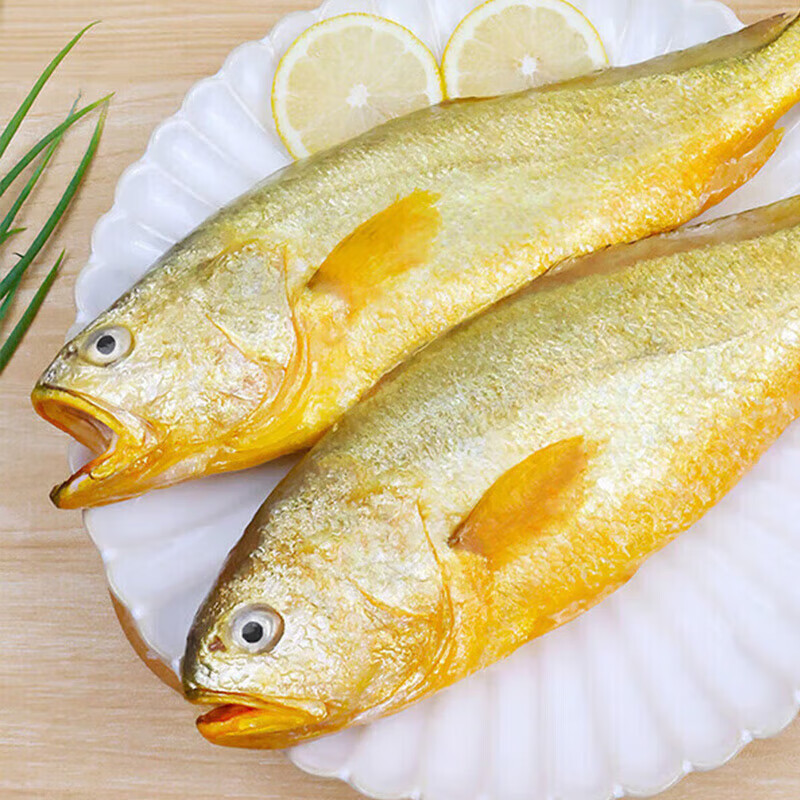 鸿顺三去黄花鱼2斤/2条 去鳞去腮去内脏 生鲜 海鲜 大黄鱼