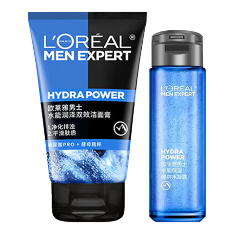 百亿补贴：欧莱雅 男士护肤 水能洁面50ml+水凝露50ml