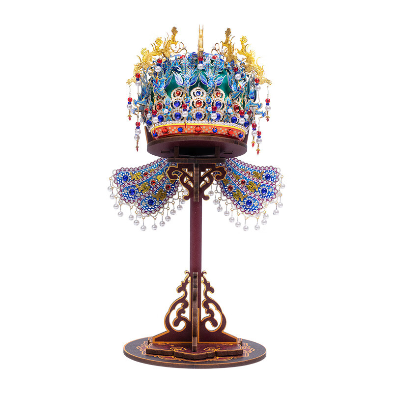 中国国家博物馆孝端皇后凤冠金属拼装玩具文创摆件手工创意送朋友国潮生日礼物 九龙九凤冠金属拼装玩具