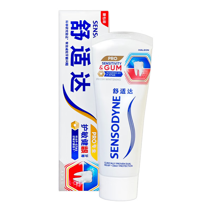 舒适达劲速护理牙膏 抗敏感清新口气含氟护龈健齿亮白减渍清洁牙齿100g  护敏健龈清新美白100g 1支装
