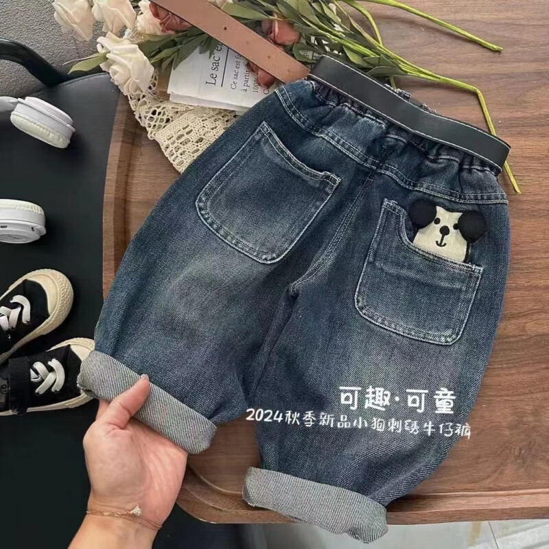 格素凡童男童牛仔裤2025洋气儿童新款裤子宝宝长裤秋装韩版小童秋季 主图款 100