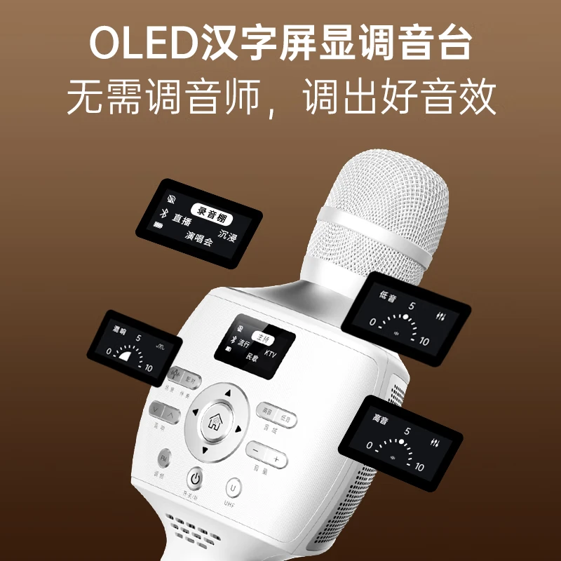 魅鸟智屏音响麦PLUS话筒音响一体自带声卡麦克风 全民k歌麦克风魅鸟唱吧家庭ktv 主播直播户外唱录歌 25款PLUS升级版【店铺爆款】40W超大音量