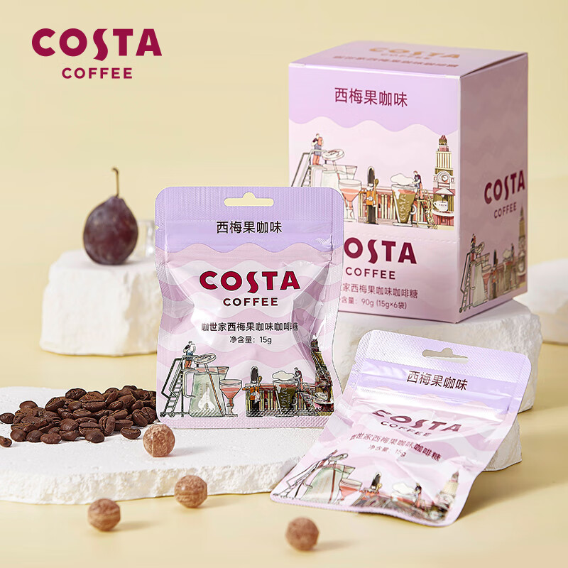 COSTA����������ʽ�ڿ������ǿ�������VCӲ������ǿ�����90g��װ ��÷����ζ90g��15g*6����