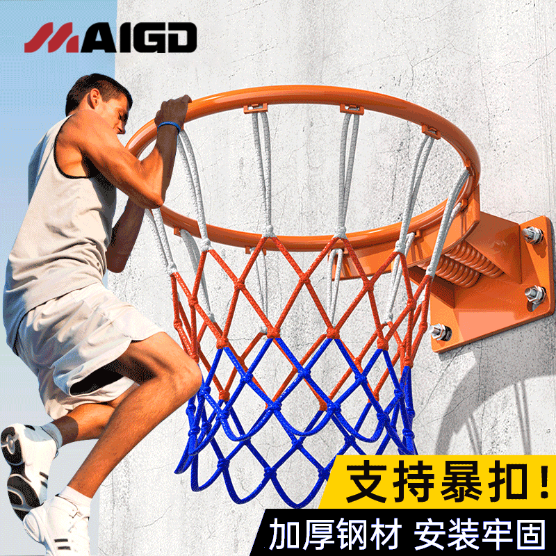 迈高登篮球框篮球架成人标准室外墙挂式投篮架室内儿童标准篮球筐 儿童款空心【球网+4螺丝+气针】