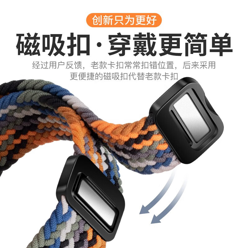 轩誉洺适用华为watch gt5/gt4/gt3/gt2/4/4Pro手表表带huawei磁吸弹性尼龙编织男女款时尚替换腕带 【磁吸搭扣丨编织回环】太空灰 【46/48表盘-22mm接口通用】