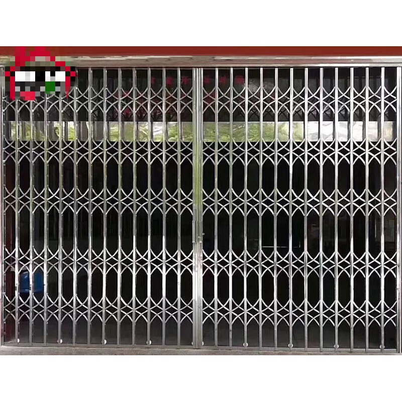 创力恒304不锈钢伸缩推拉式阳台防盗门商铺折叠门仓库门窗拉闸门 202