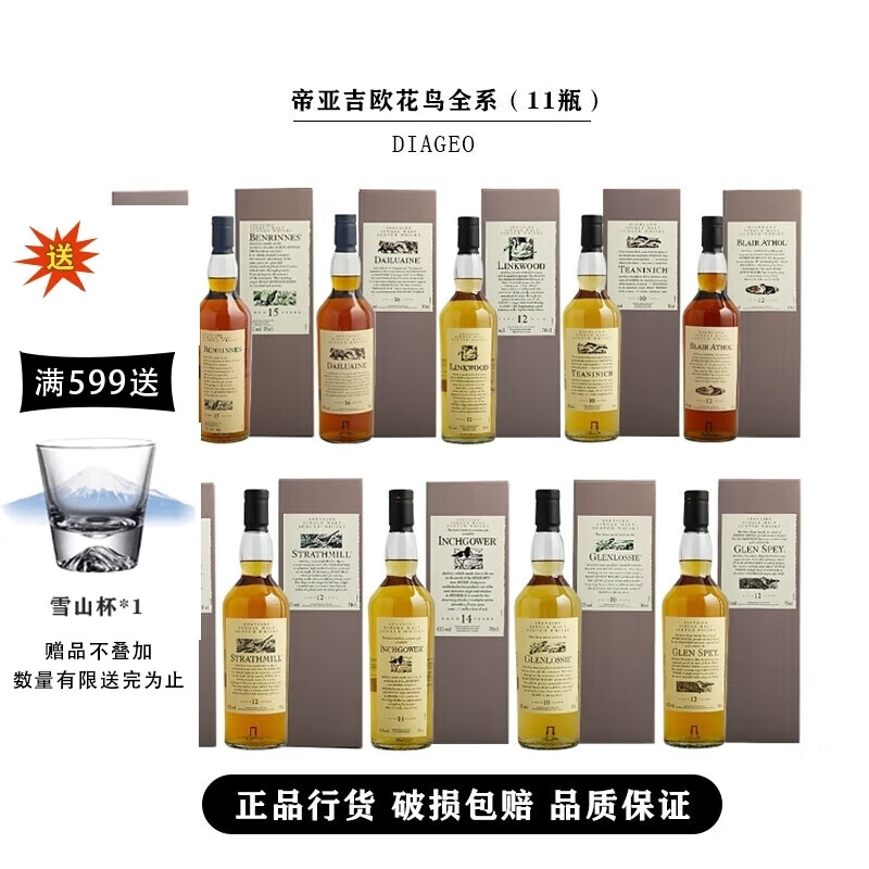 尊尼获加帝亚吉欧花鸟系列英国进口洋酒威士忌700ml  帝亚吉欧花鸟系列（11瓶）