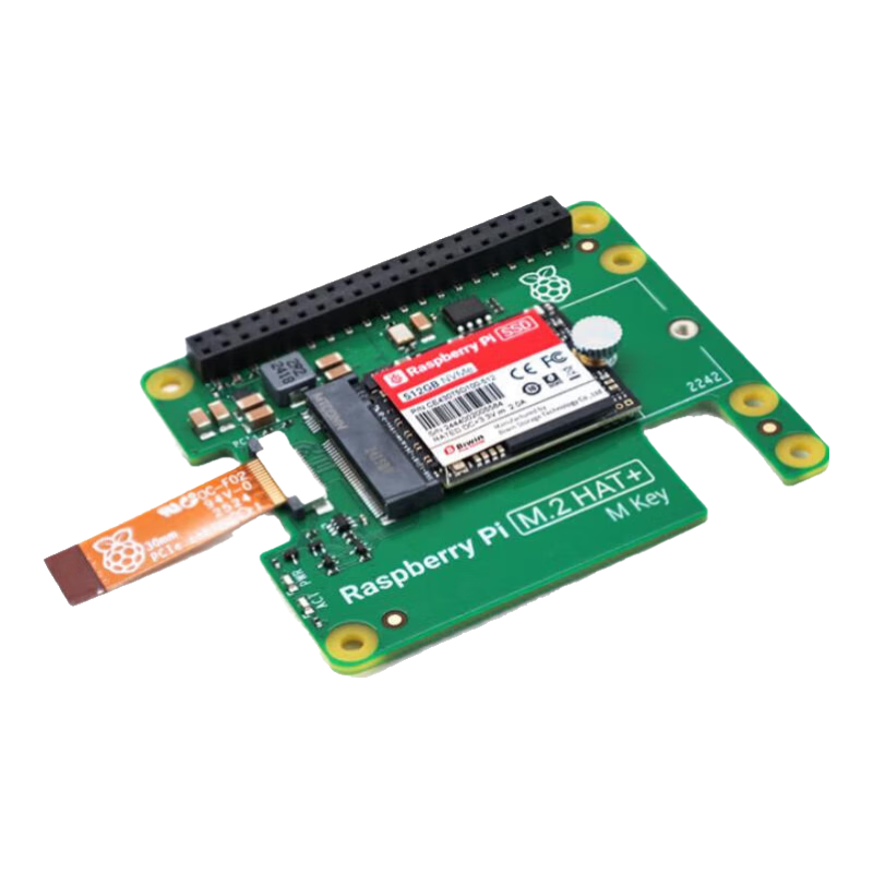 RASPBERRY PI 樹(shù)莓派5官方M.2 HAT+ SSD Kit PCIe擴(kuò)展板 NVMe固態(tài)硬盤套件 PI5 SSD Kit -512GB